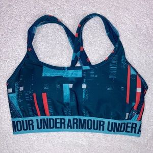 Underarmour sports bra size medium compression racer back teal